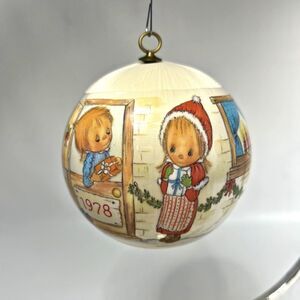 Vintage Precious Moments Hallmark Christmas Ornament Silk Wrapped Retro 1978